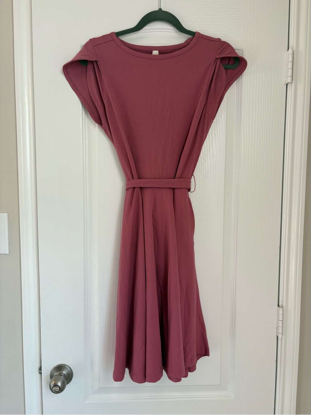Pact Organic Cotton Mauve Belted Dress